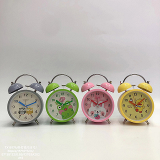 Relógio de cabeceira para menina dos desenhos animados Silencioso Coelho Rosa Alarme de mesa